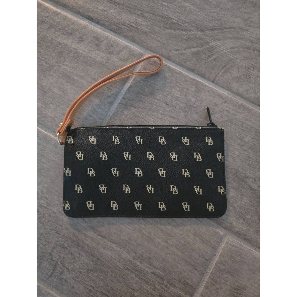 Dooney & Bourke Black and Tan Wristlet